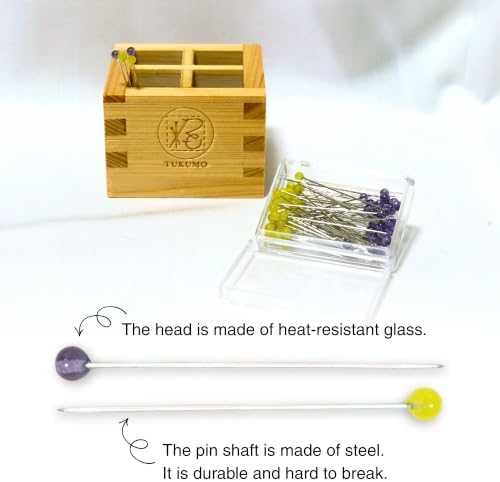 【TUKUMO】 Glass Head pins(Medium Ball),60PCS Sewing Pins,Dressmaking