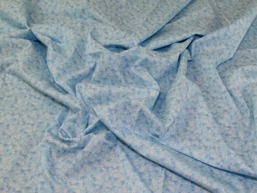 Rose & Hubble Cotton Poplin Fabric Blue - per Yard