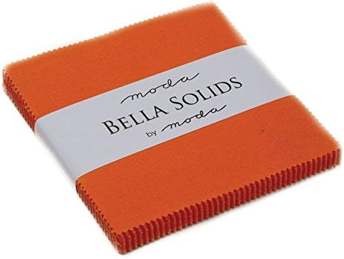 Orange Moda Bella Solids Charm Pack By Moda Fabrics; 42-5" Quilt