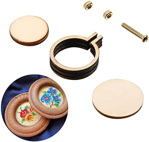 Jetec 20 Pieces 1 Inch Mini Embroidery Hoops Wooden Cross Stitch Hoops