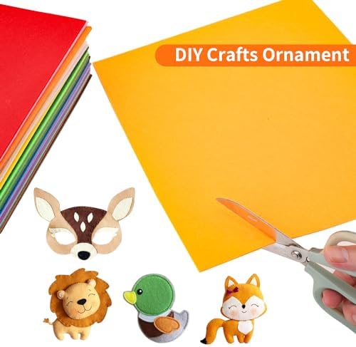 40PCS 12 x 12”(30 X 30cm), 2mm Thick Stiff Felt Fabric Sheets Assorted