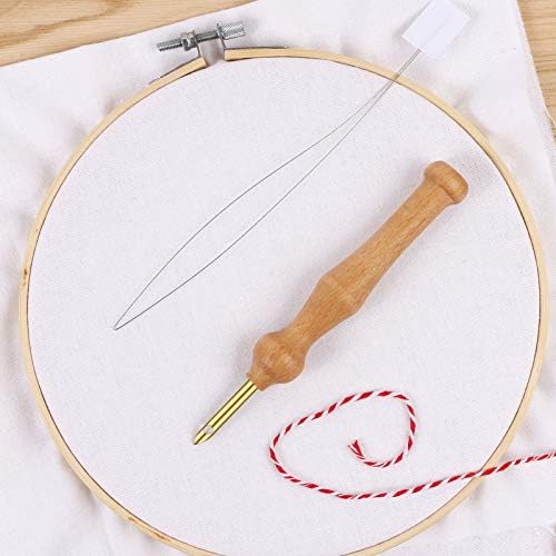 Wooden Handle Embroidery Pens, BENBO 3PCS Yarn Sewing Embroidery Punch