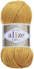 Alize Diva Silky Effect Hand Knitting Yarn Microfiber Acrylic Yarn
