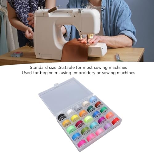 Srliya 25 Colors Prewound Bobbin Thread Set with Case