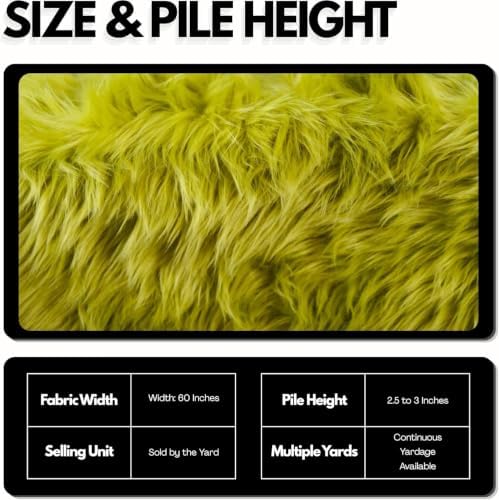 FabricLA Faux Fur Fabric by The Yard - Artificial Craft Fur - 72" X