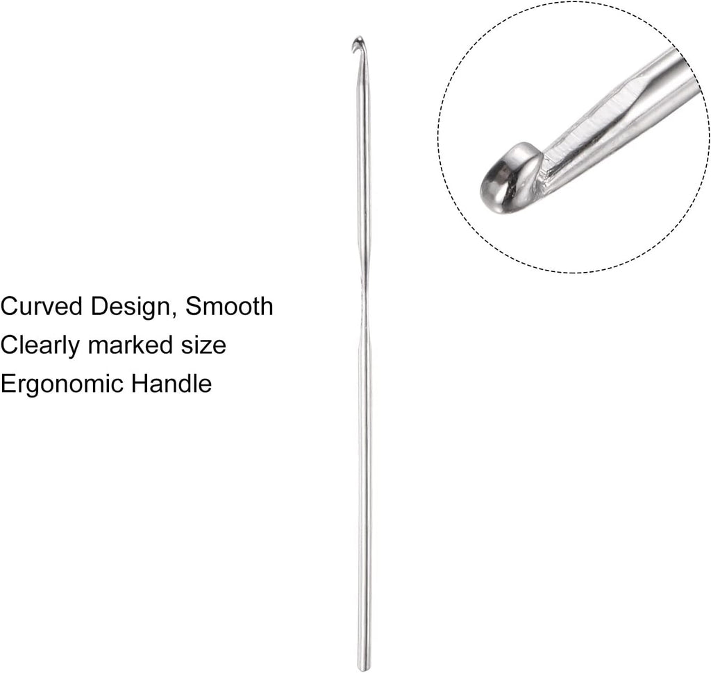 uxcell Stainless Steel Crochet Hook 2.5mm Knitting Needles for DIY