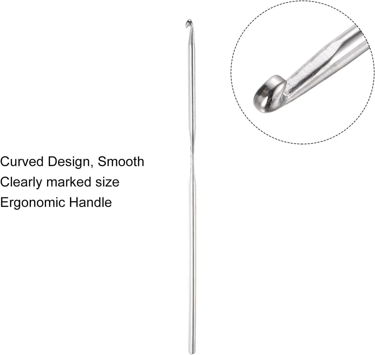 uxcell Stainless Steel Crochet Hook 2.5mm Knitting Needles for DIY