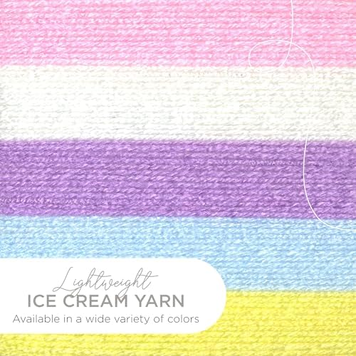 Lion Brand Yarn (1 Skein) Ice Cream Baby Yarn, Cotton Candy