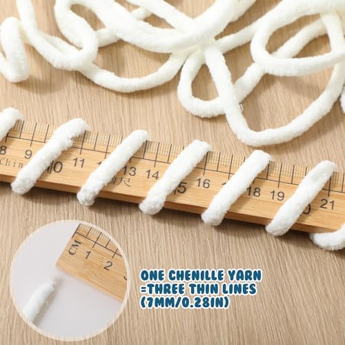 Timgle 20 Skeins Chunky Chenille Yarn for Crocheting, Classic Color
