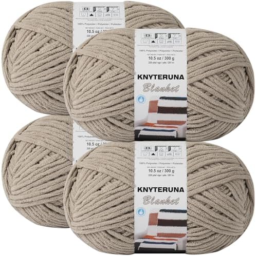 #6 Super Bulky Blanket Yarn for Crocheting - 4 Skeins