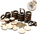 Jetec 20 Pieces 1 Inch Mini Embroidery Hoops Wooden Cross Stitch Hoops