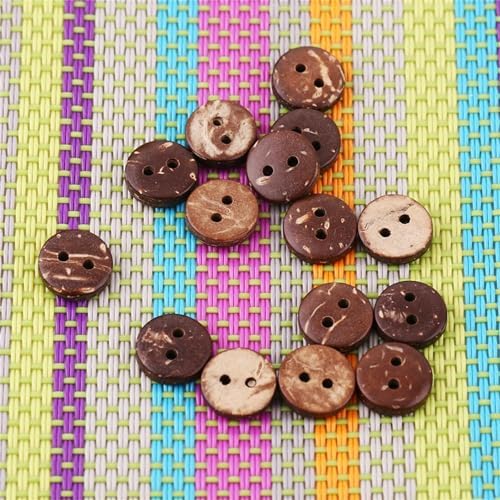 Natural Coconut Shell Buttons for Sewing, 400 Pack 10mm 2 Hole