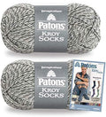 Patons Kroy Socks Yarn, 2-Pack, Grey Marl Plus Pattern