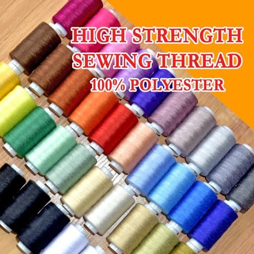 All-Purpose Polyester Sewing Thread, 2 Spools, Light Beige