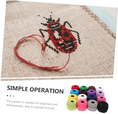 Beavorty Embroidery Thread Set 16 Colors Cotton Floss for Cross Stitch