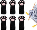 6Pcs Black Cat Paw Knitting Stitch Stoppers,Knitting Needle Tip Covers