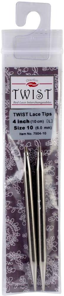 ChiaoGoo Needle Tips 4 inch (10cm) for Twist Red Lace Interchangeable
