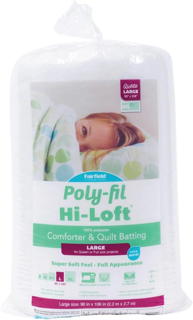 Fairfield Poly-Fil Hi-Loft Quilt Batting, Premium Polyester Batting