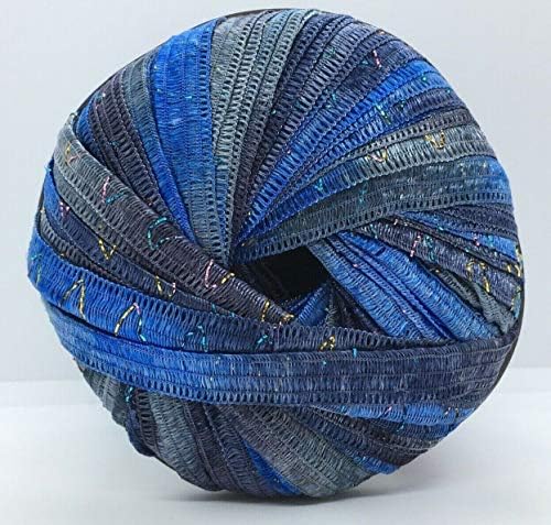 Berlini Ribbon Yarn Tinkerbella - 5/8" Wide Variegated with Glitter