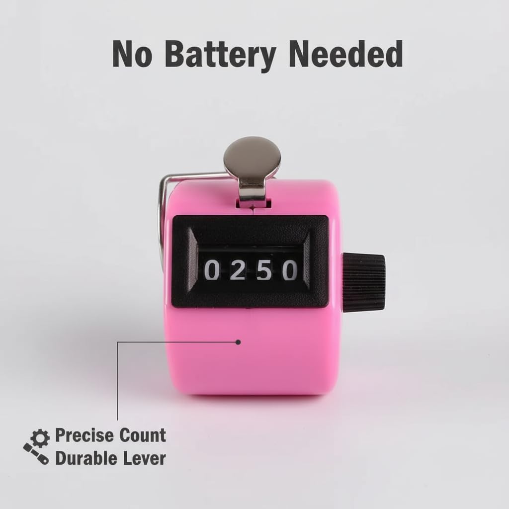 Hand Tally Counter - 4 Digit Mechanical Clicker Counter for Knitting