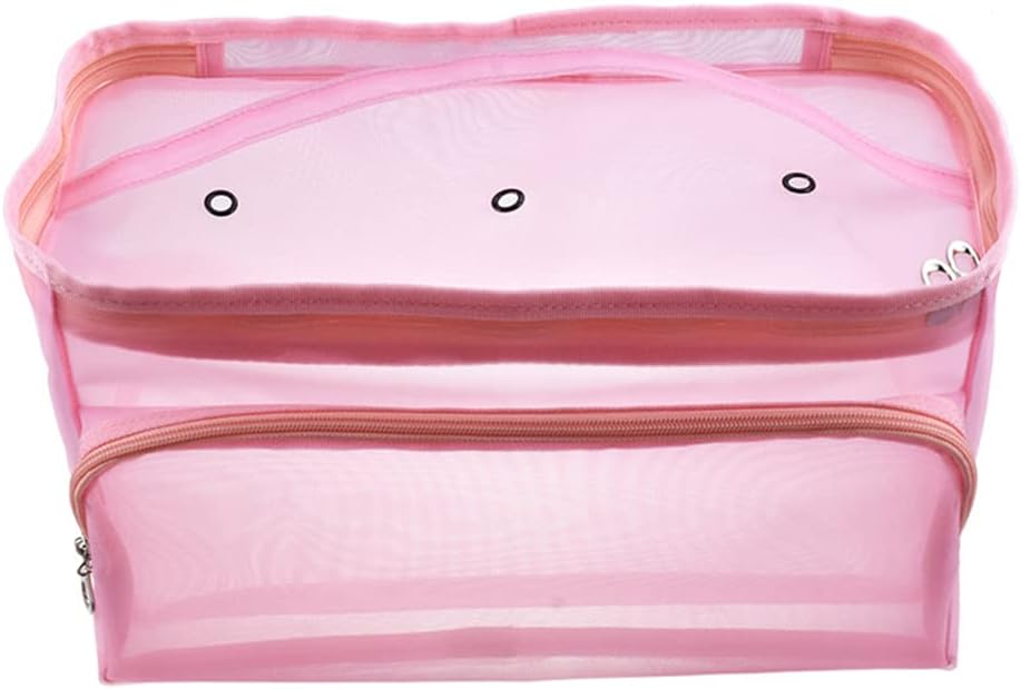 EXCEART Pink Yarn Tote Bag Knitting Tool Storage Mesh Organizer Case