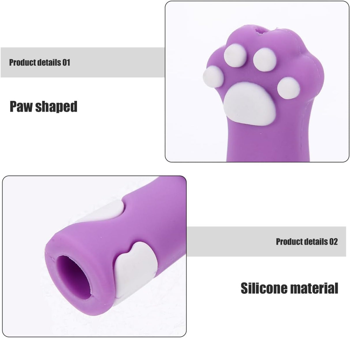 ARTIBETTER 10pcs Cat Paw Knitting Needle Stoppers Soft Silicone Needle