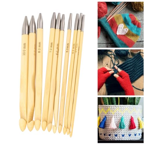 Tunisian Crochet Hook Set, Ergonomic Interchangeable Crafting Kit for