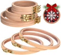 Doublefill 9 Pcs 4 to 6 in Round Embroidery Hoops Frame, Beech Wood