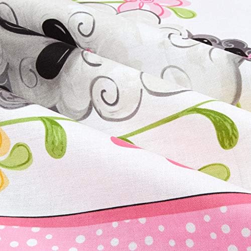 Susybee Lal the Lamb Quilt Panel 36" Pink, Fabric by the Yard