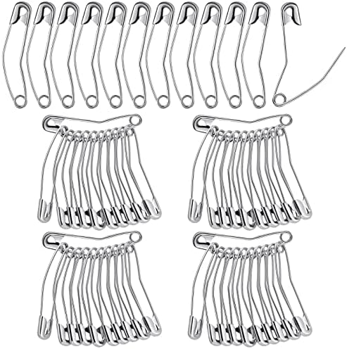 Cindeer 200 Count Curved Safety Pins, 2 Inch Sliver for Quilting