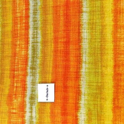 Orange Blue Gold Yellow Fusions Ombre Blender, Cotton Fabric, BTY