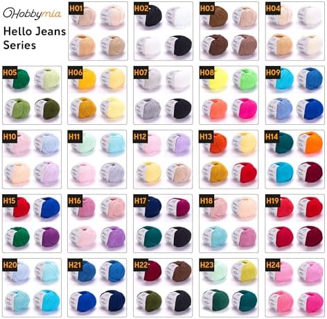 Cotton Yarn Bundle - 4 Multicolor Balls Soft Sport Weight Yarn for