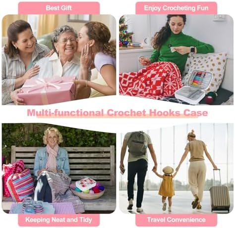 Katech Crochet Hooks Case Empty Zipper Bags Portable Travel Crochet