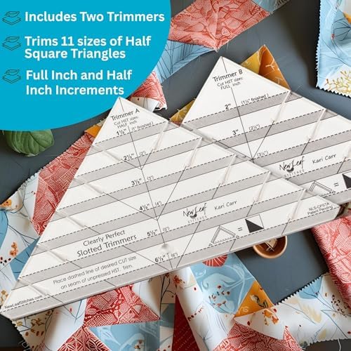 New Leaf Stitches Slotted Quilting Ruler for HST Cutting