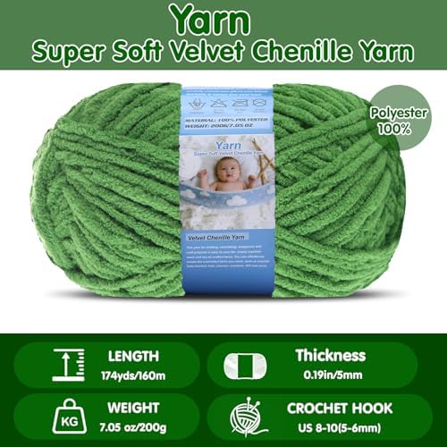 Super Bulky Blanket Yarn for Crocheting - 2 Pack of 200g/7.05oz