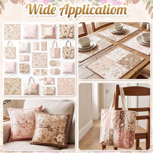 Tatuo 30 Pcs 10 x 10 Inch Dusty Rose Brown Cotton Fabric Bundle