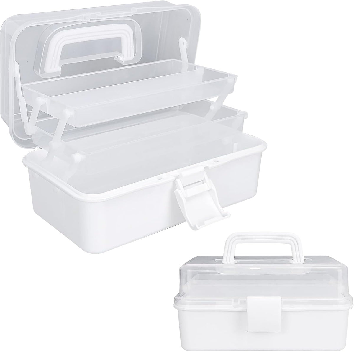 10Inch Tackle Box Organizer and Storage,Three-Layer Sewing Box With 2