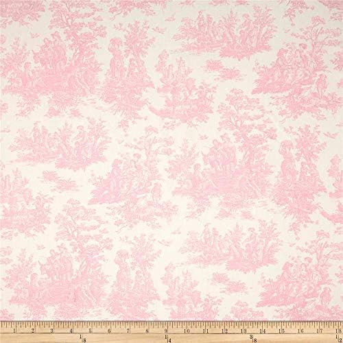Premier Prints Jamestown Toile Baby Pink, Fabric by the Yard