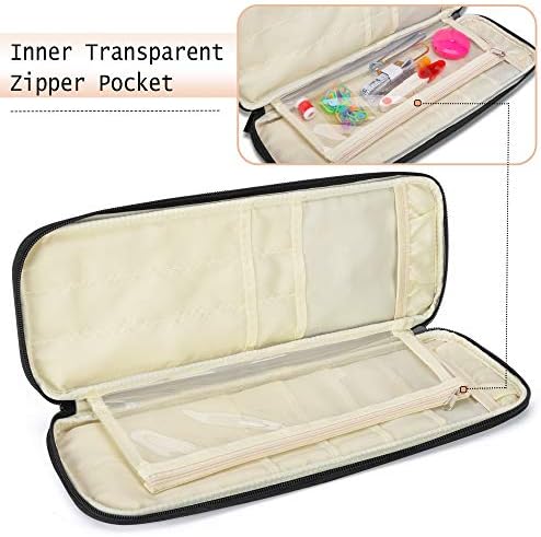 Teamoy Knitting Needles Case, Travel Organizer Storage Bag, Purple