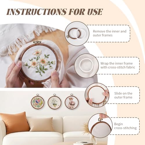 4 Inch Small Embroidery Hoops, 12 Pcs Embroidery Hoop Round Imitated