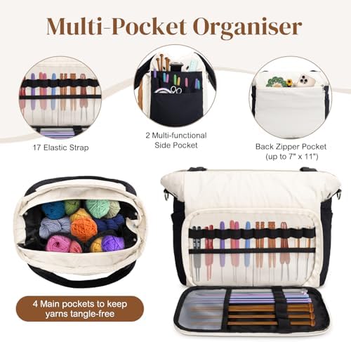 DALINDA Crochet Bag Organizer,Yarn Bag and Tote- Yarn Storage with