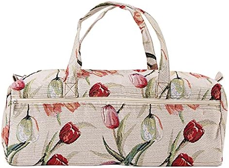 Knitting Bag, Woven Fabric Crochet Tote Bag Yarn Storage Organizer for