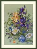 Merejka Irises and Wildflowers Counted Cross Stitch Kit K-249, Floral