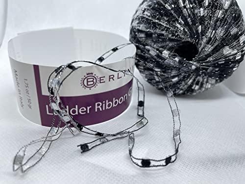Berlini Ladder Ribbon Glitter Yarn - 50 Grams (1.75 Ounces), 142 Yards