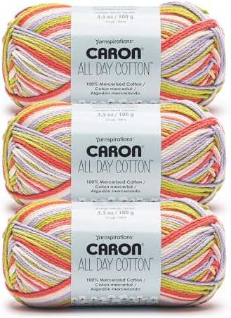 Caron All Day Cotton Prints Yarn, Lovebird 3-Pack