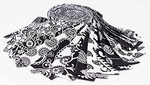 Soimoi 40Pcs Block & Paisley Print Cotton Precut Fabrics for Quilting