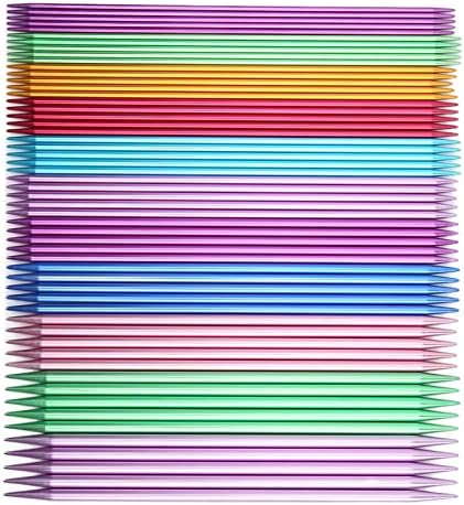 55pcs Aluminum Double Pointed Knitting Needles Set, Ergonomic Metal