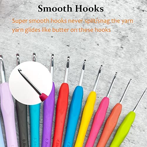 Mdoker Size H/8(5mm) Crochet Hook,Extra Long Crochet Hooks for