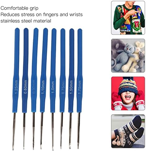 NDNCZDHC 8pcs Thin Crochet Hooks, 0.6mm to 1.75mm