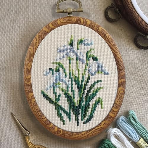 Mcredy Oval Embroidery Hoop, Wood-Grain Plastic, 3.15"x4"-4Pcs